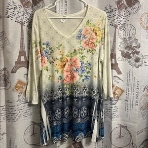 Floral Ombre Tunic Top